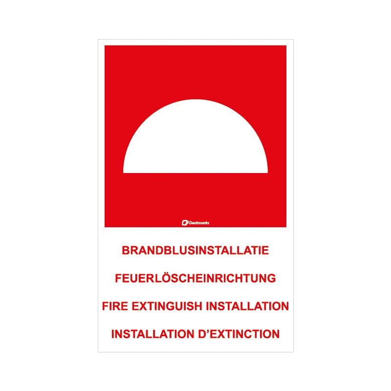 Sticker Brandblusinstallatie - 100 x 160 mm